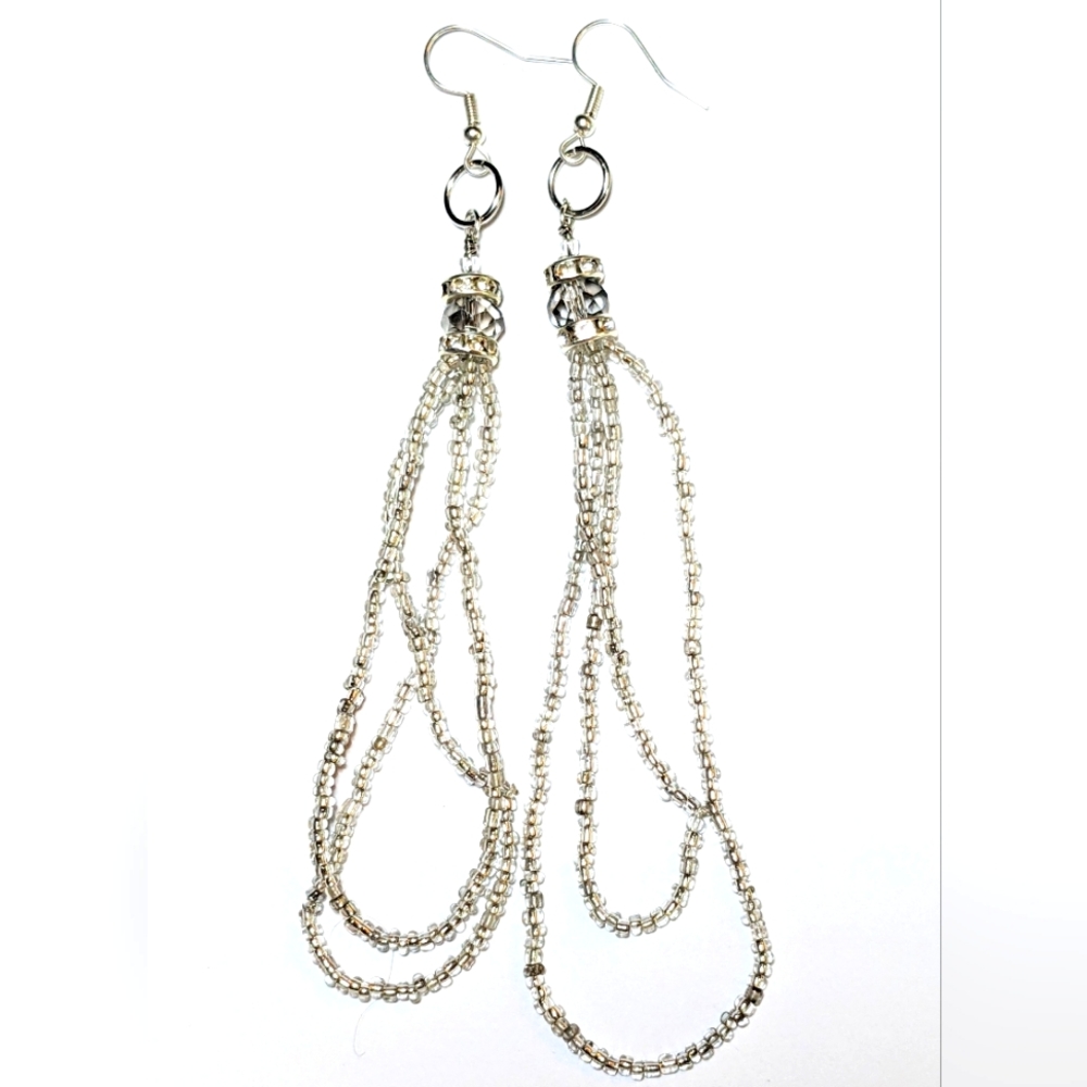 Long beautiful clear earings